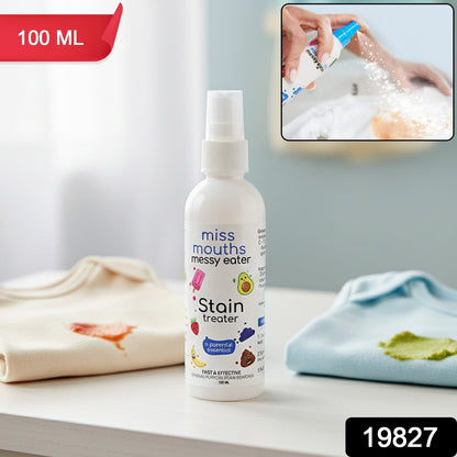Spray cleaning solution removing stains from clothes using Instant Stain Remover