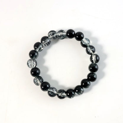 Lightweight dual-tone crystal beaded bracelet for women