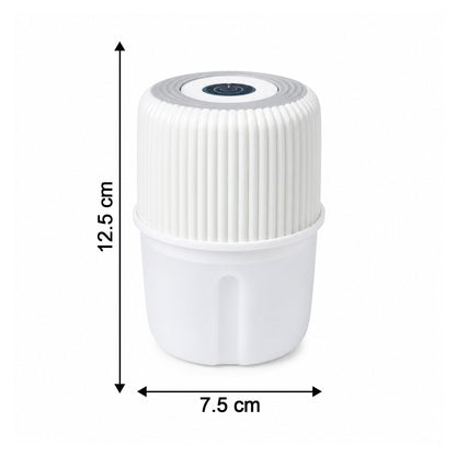 Compact garlic chopper measuring 12.5 cm in height