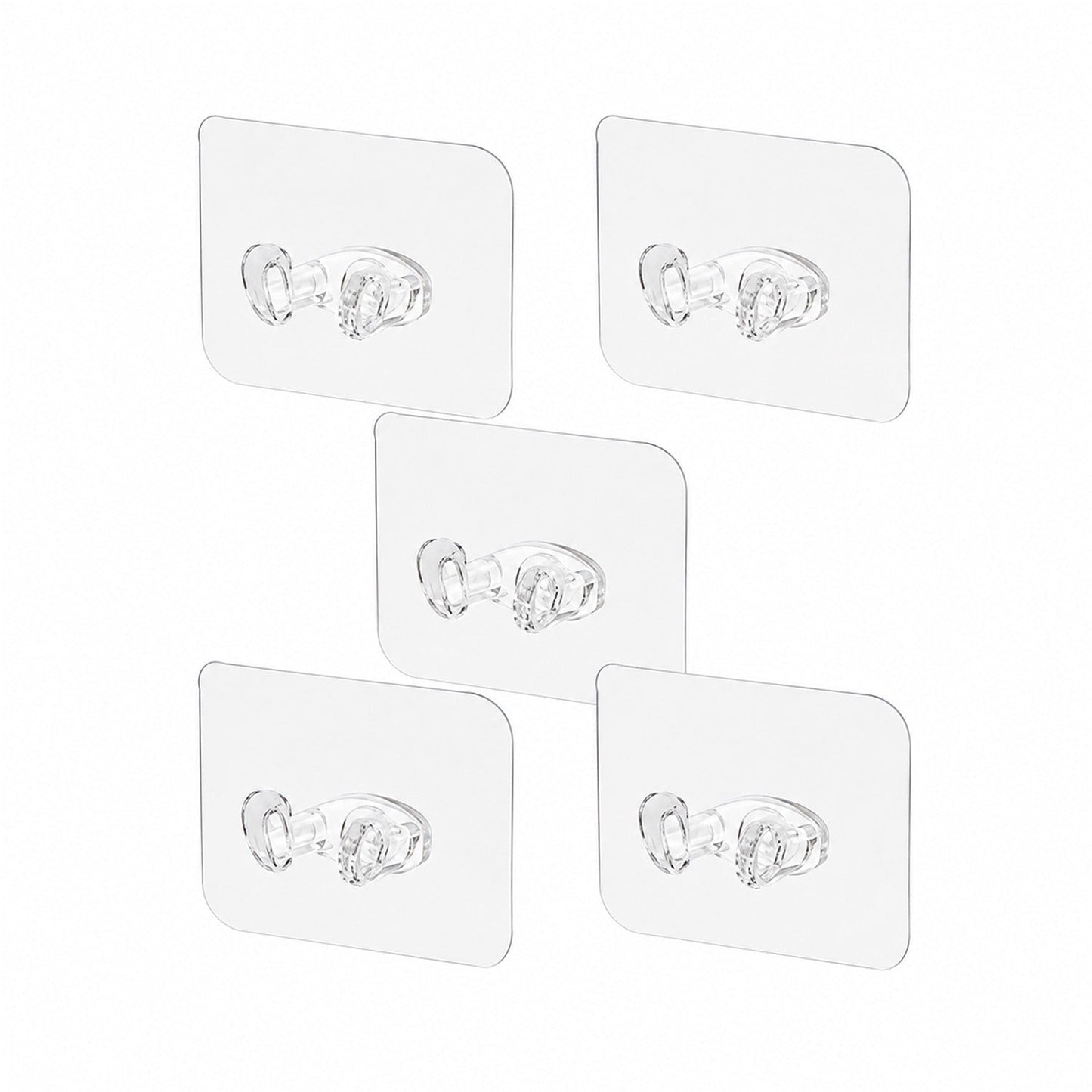 Adhesive hooks set for damage-free home organization