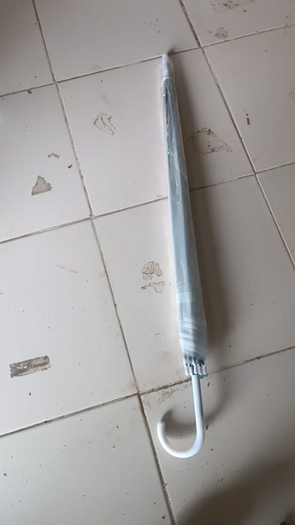 Compact folded premium transparent dome umbrella ready to carry