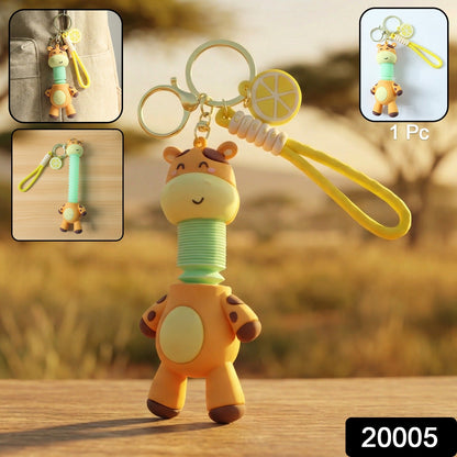 Giraffe keychain showing sturdy wrist strap for easy carrying
