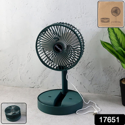 Folded design of the portable mini USB desk fan showing slim profile