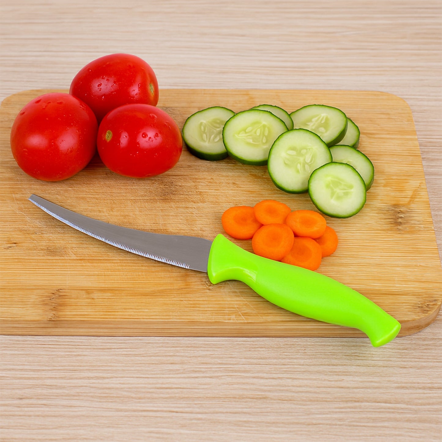 Sharp multipurpose kitchen knife designed for precise cutting tasks.