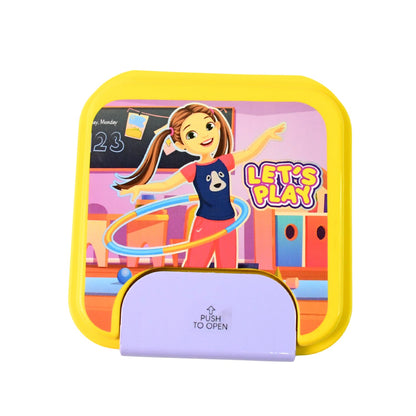 Compact kids school lunch box with utensil compartment
