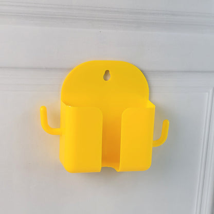 Side view of durable wall mounted mobile phone stand with hook