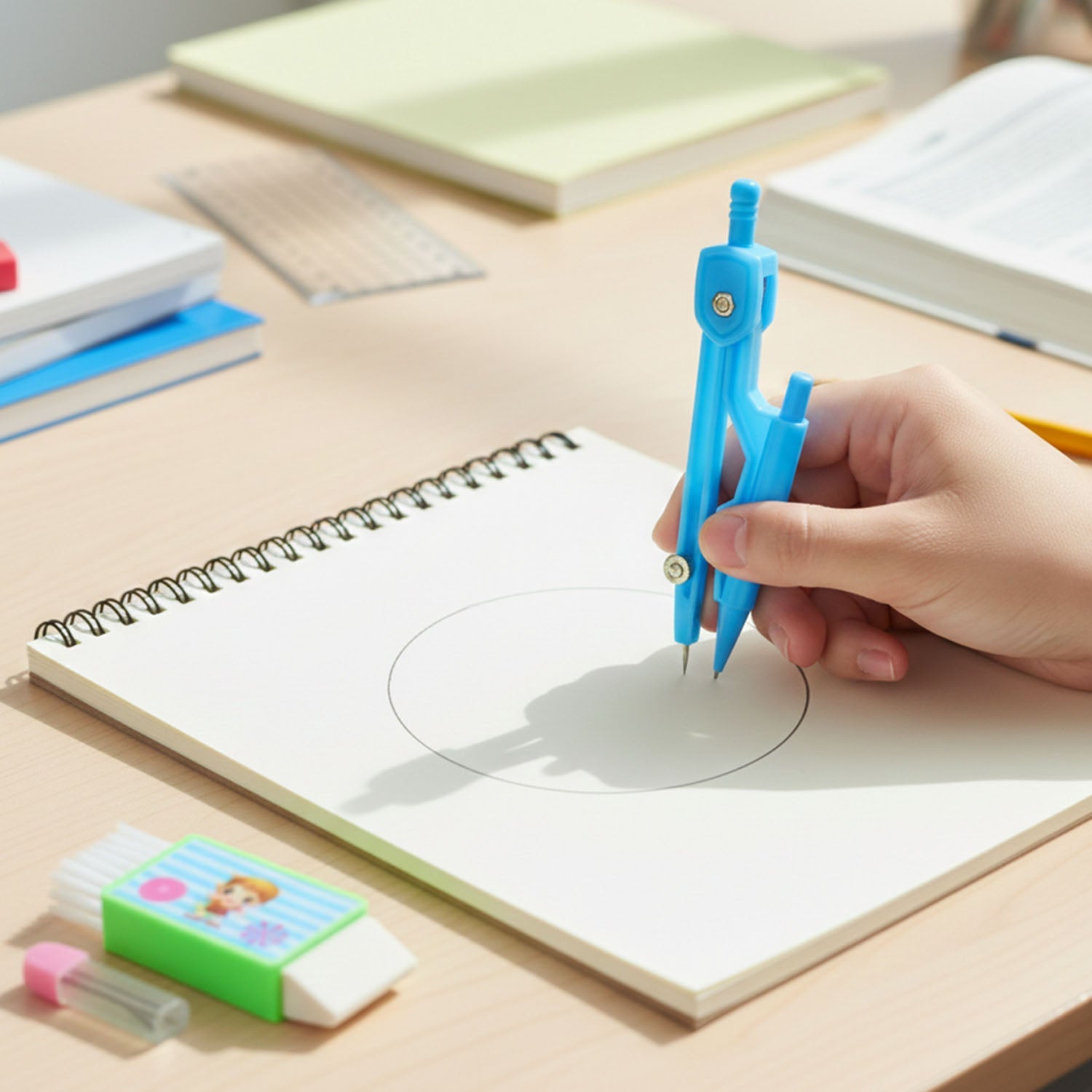 Compact kids compass mini set for accurate circle drawing