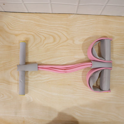 Person demonstrating pull rope resistance exerciser