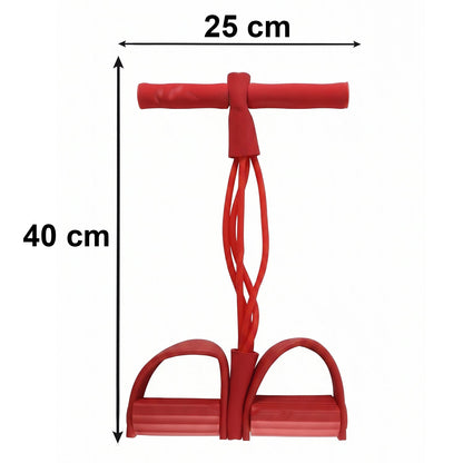 Dimensions of pull rope exerciser highlighting size and portability.