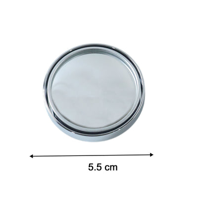Size comparison of silver round blind spot mirrors