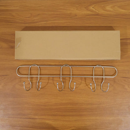 Compact wall mounted hook rack for small spaces
