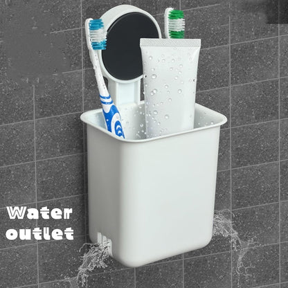 Close-up of adhesive backing installation for wall mounted toothbrush holder
