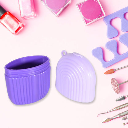 Hand holding the purple ice roller featuring secure ergonomic grip